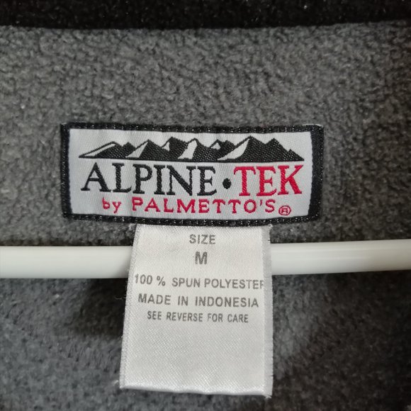 [45] Alpine Tek Black Grey Zip Fleece Jacket Pullover Size M - Picture 7 of 7